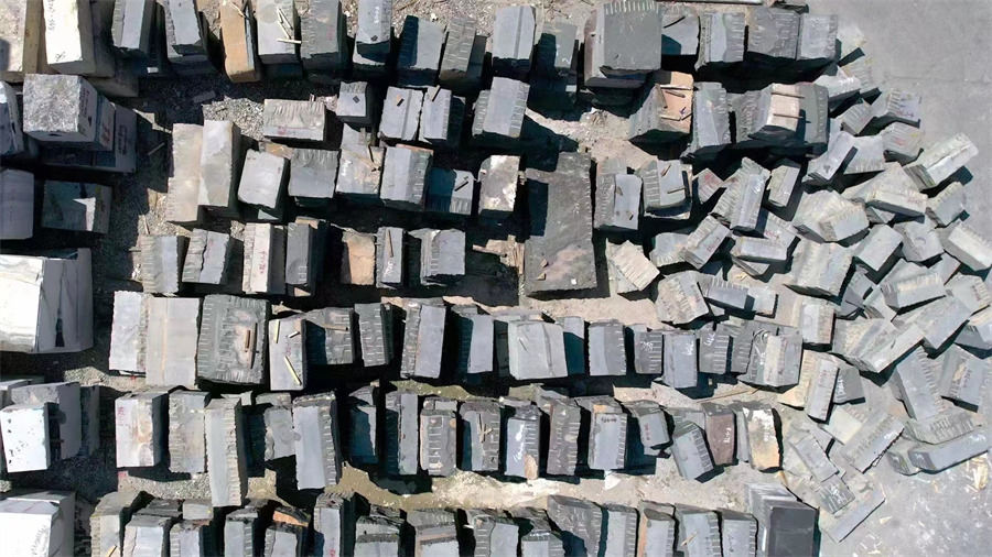 black granite blocks yard